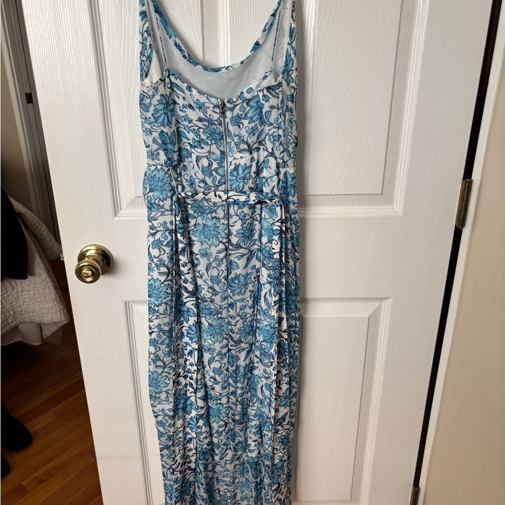 Alice + Olivia White and Blue Floral Maxi Dress - Picture 2 of 3